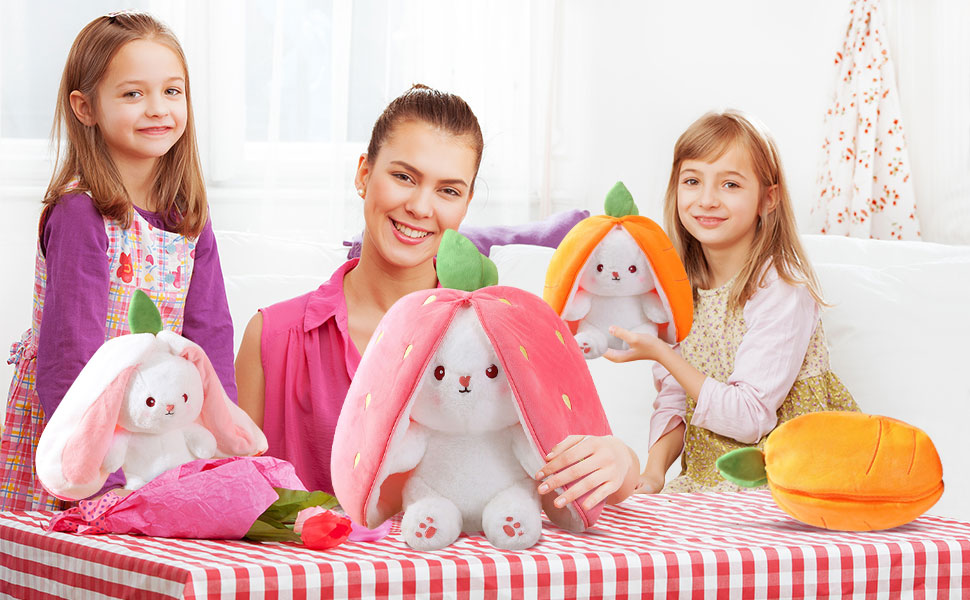 Soft Stuffed Bunny Reversible Zipper bag