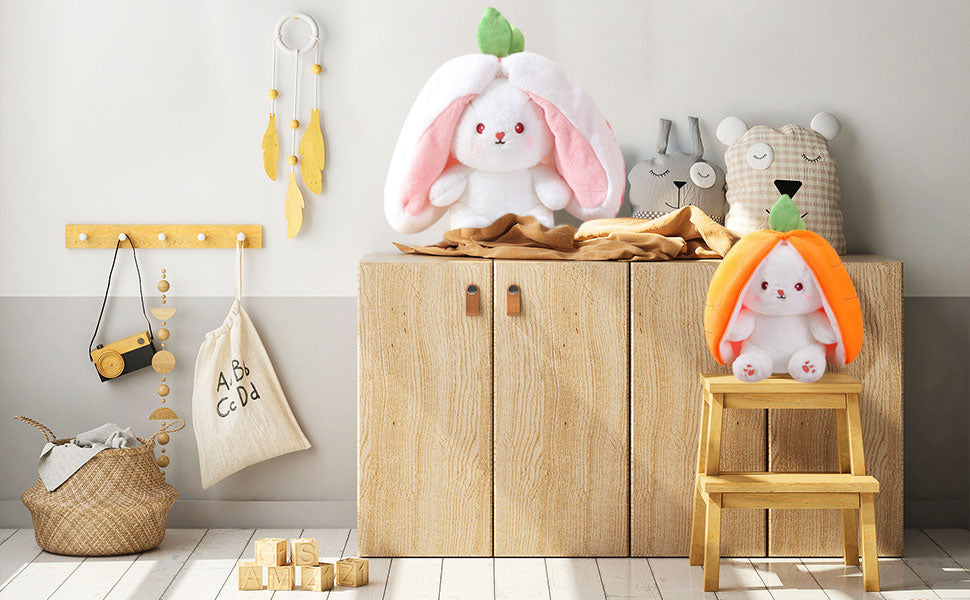 Soft Stuffed Bunny Reversible Zipper bag