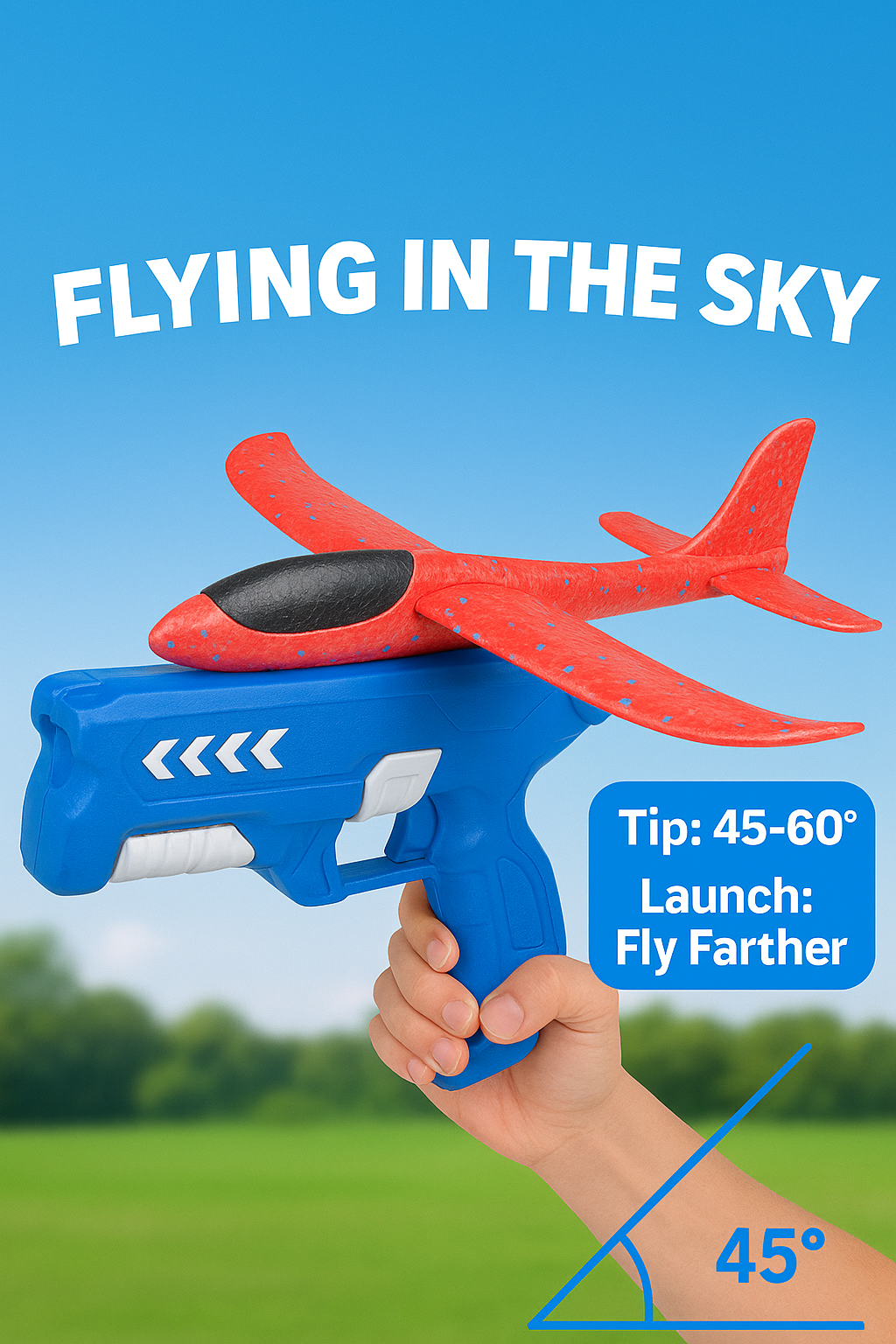 Airplane Launcher Toy, Foam Glider Led Plane, 2 Flight Mode Catapult Plane for Kids