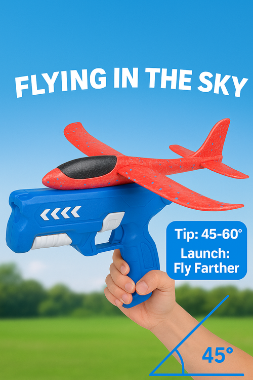 Airplane Launcher Toy, Foam Glider Led Plane, 2 Flight Mode Catapult Plane for Kids