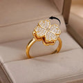 Flower Anxiety Spinner Rings Rotate Spinning Anti Worry Stress Relief Fidget Knuckle Rings