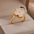 Flower Anxiety Spinner Rings Rotate Spinning Anti Worry Stress Relief Fidget Knuckle Rings
