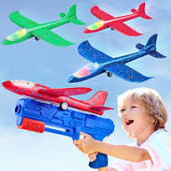 Airplane Launcher Toy, Foam Glider Led Plane, 2 Flight Mode Catapult Plane for Kids
